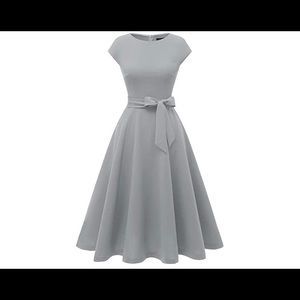 Simple Gray Midi Dress